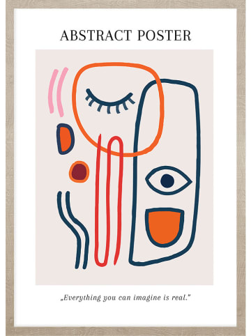 Ars Longa Ingelijste kunstdruk "Abstract colorful faces no. 1" - (L)70 x (B)50 cm