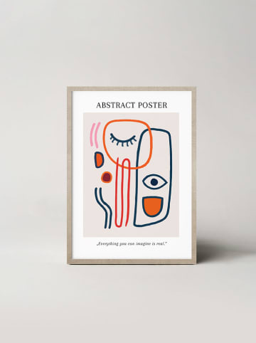 Ars Longa Gerahmter Kunstdruck "Abstract colorful faces no. 1" - (L)70 x (B)50 cm