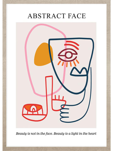 Ars Longa Gerahmter Kunstdruck "Abstract colorful faces no. 2" - (L)70 x (B)50 cm