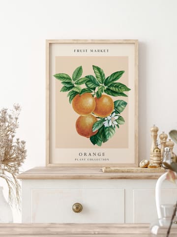 Ars Longa Gerahmter Kunstdruck "Botanical orange grove" - (L)70 x (B)50 cm