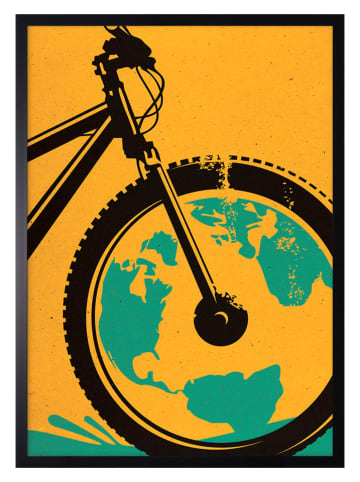 Ars Longa Gerahmter Kunstdruck "Bike Travel" - (L)70 x (B)50 cm