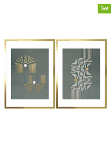 Ars Longa 2-delige set: ingelijste kunstdrukken "Zen Pattern" - (L)70 x (B)50 cm