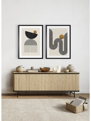 Ars Longa 2-delige set: ingelijste kunstdrukken "Geometric Zen" - (L)70 x (B)50 cm