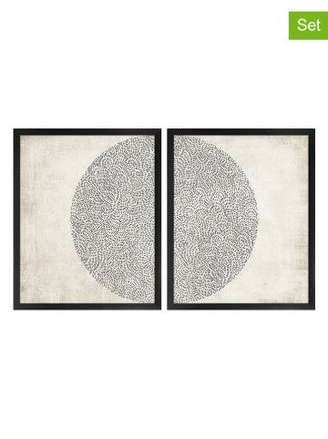 Ars Longa Druki artystyczne (2 szt.) "Half Circle" w ramce - 70 x 50 cm
