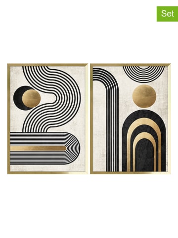 Ars Longa Druki artystyczne (2 szt.) "Black and Gold Arches Zen" w ramce - 70 x 50 cm
