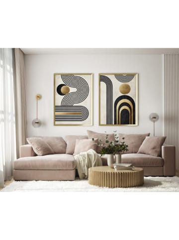 Ars Longa Druki artystyczne (2 szt.) "Black and Gold Arches Zen" w ramce - 70 x 50 cm