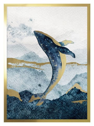 Ars Longa Gerahmter Kunstdruck "Golden Whale" - (L)70 x (B)50 cm