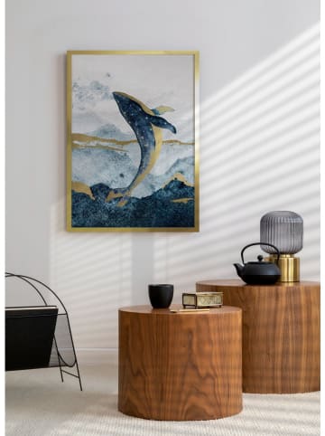 Ars Longa Gerahmter Kunstdruck "Golden Whale" - (L)70 x (B)50 cm