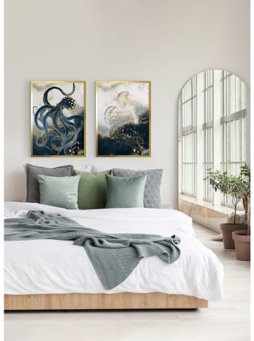 Ars Longa Ingelijste kunstdruk "Golden Octopus" - (L)70 x (B)50 cm