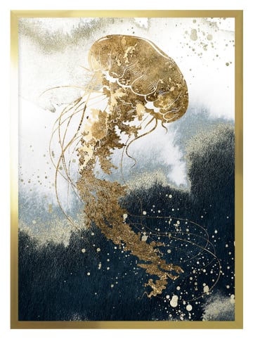 Ars Longa Ingelijste kunstdruk "Golden Jellyfish No 2" - (L)70 x (B)50 cm