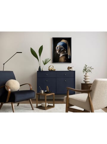 Ars Longa Druk artystyczny "Cat With A Pearl Earring" w ramce - 70 x 50 cm