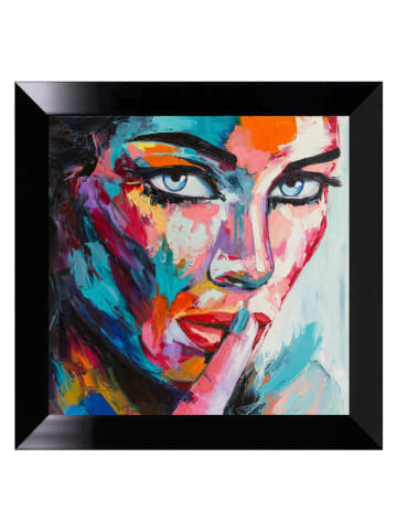 Ars Longa Ingelijste kunstdruk "Colorfull Face I" - (L)70 x (B)70 cm