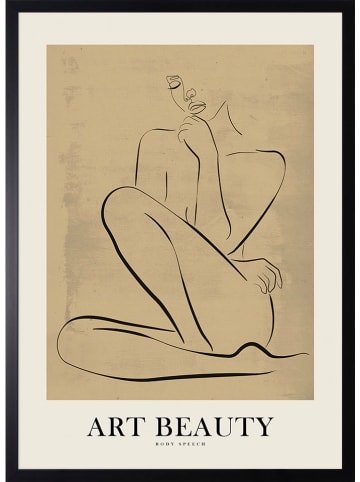 Ars Longa Ingelijste kunstdruk "Art line body speech" - (L)70 x (B)50 cm