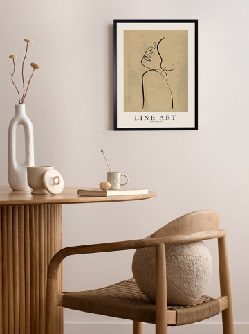 Ars Longa Ingelijste kunstdruk "Feminine art line" - (L)70 x (B)50 cm