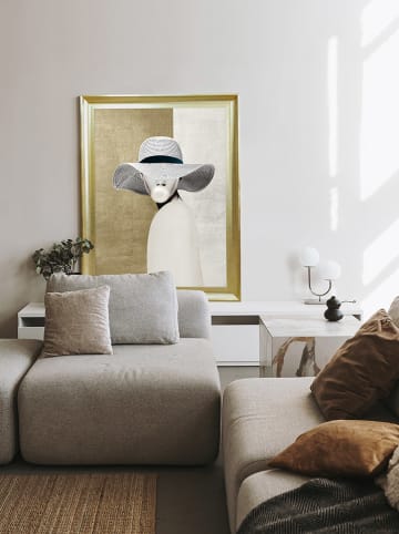 Ars Longa Ingelijste kunstdruk "Elegant woman with ballon" - (L)70 x (B)50 cm