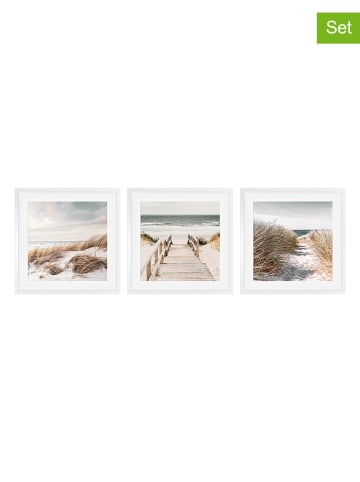 Ars Longa Druki artystyczne (3 szt.) "Coastal Landscapes" w ramce - 70 x 70 cm