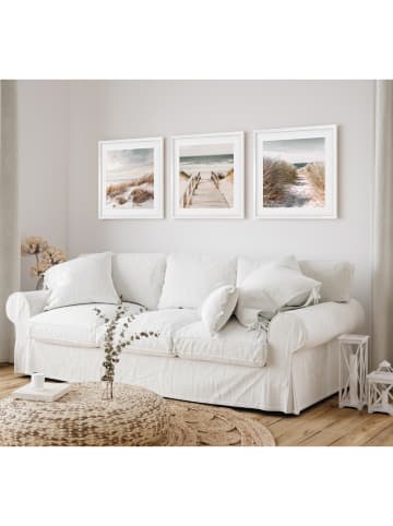 Ars Longa 3er-Set Gerahmte Kunstdrucke "Coastal Landscapes" - (L)70 x (B)70 cm