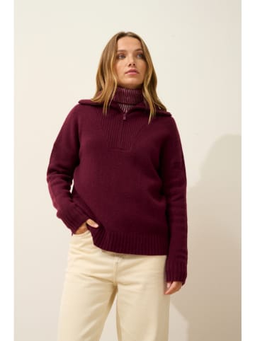 Just Cashmere Kasjmieren trui "Akar" bordeaux