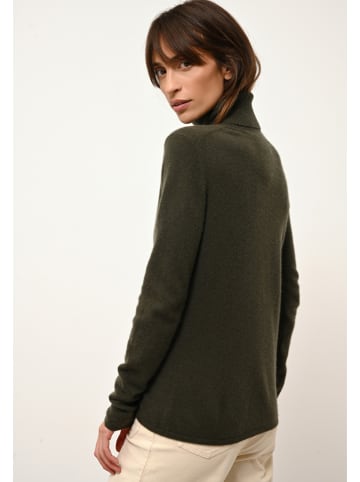 Just Cashmere Kaszmirowy sweter "Ava" w kolorze khaki