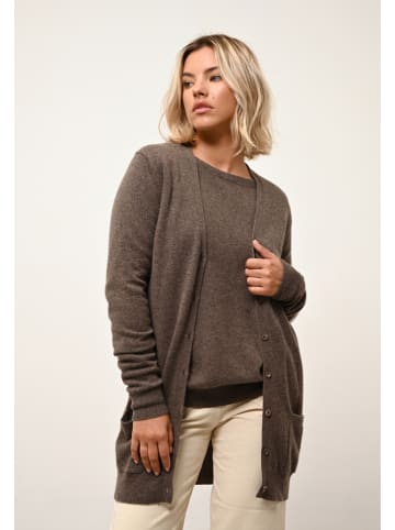 Just Cashmere Kasjmieren vest "Chelsea" bruin