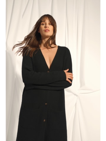 Just Cashmere Kaszmirowy kardigan "Dache" w kolorze czarnym