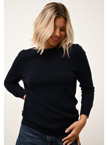 Just Cashmere Kasjmieren trui "Janice" donkerblauw