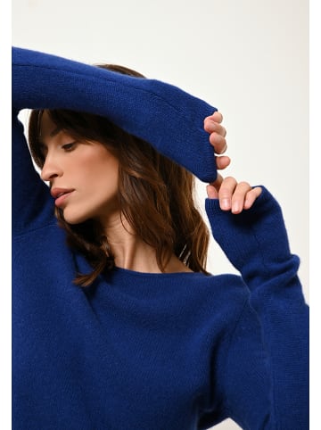 Just Cashmere Kasjmieren trui "Joyce" blauw