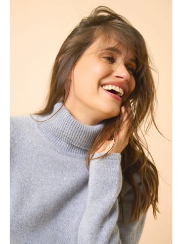 Just Cashmere Kaszmirowy sweter "June" w kolorze błękitnym