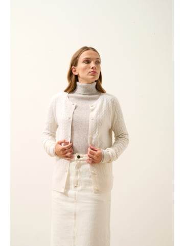 Just Cashmere Kaschmir-Cardigan "Laura" in Weiß