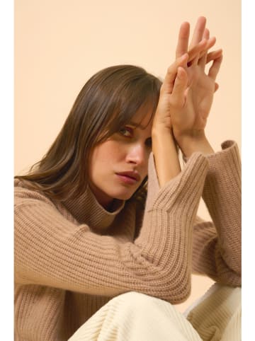 Just Cashmere Kaszmirowy sweter "Louise" w kolorze beżowym