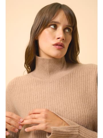 Just Cashmere Kaszmirowy sweter "Louise" w kolorze beżowym