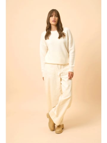 Just Cashmere Kaszmirowy sweter "Louna" w kolorze kremowym