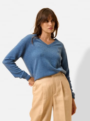 Just Cashmere Kaszmirowy sweter "Nora" w kolorze niebieskim