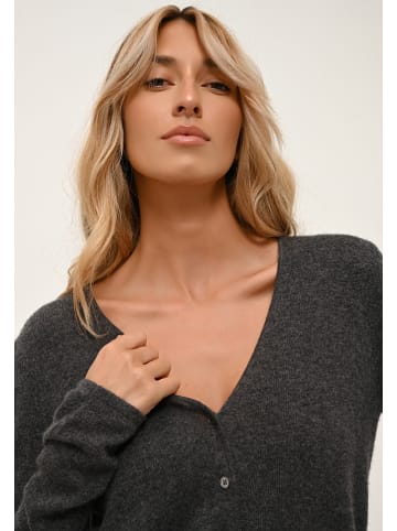 Just Cashmere Kasjmieren vest "Norma" antraciet
