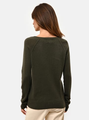 Just Cashmere Kaszmirowy sweter "Phoebe" w kolorze ciemnozielonym