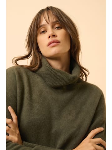 Just Cashmere Kaschmir-Rollkragenpullover "Romane" in Khaki