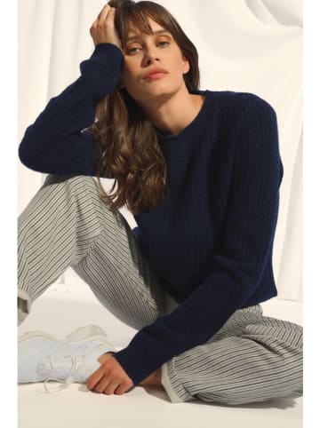 Just Cashmere Kasjmieren trui "Sarah" donkerblauw