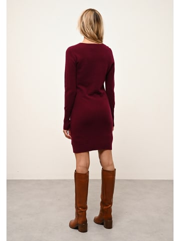 Just Cashmere Kaszmirowa sukienka "Susan" w kolorze bordowym