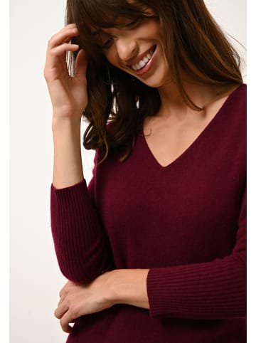 Just Cashmere Kaszmirowa sukienka "Tracy" w kolorze bordowym