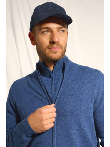 Just Cashmere Kasjmieren vest "Bradley" blauw