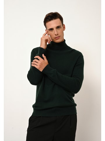 Just Cashmere Kasjmieren coltrui "Connor" donkergroen