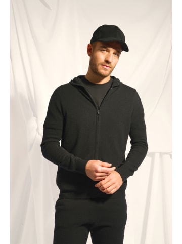 Just Cashmere Kasjmieren vest "Elliot" donkergroen