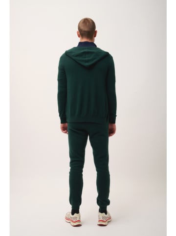 Just Cashmere Kasjmieren vest "Elliot" donkergroen