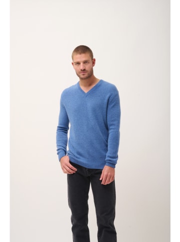 Just Cashmere Kasjmieren trui "Nathan" blauw