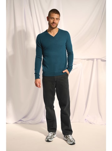 Just Cashmere Kasjmieren trui "Tom" petrol