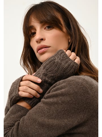 Just Cashmere Kaszmirowe mankiety "Bale" w kolorze brązowym