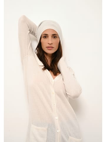 Just Cashmere Kaszmirowa czapka "Ginger" w kolorze białym