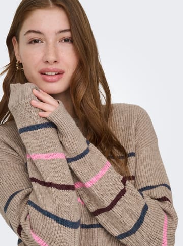 ONLY Sweter w kolorze szarobrązowym