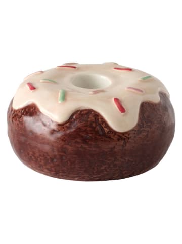 Ellos Home Kerzenhalter "Donut" in Braun/ Bunt - Ø 10 cm
