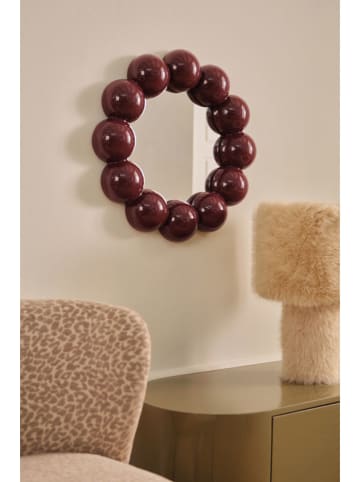 Ellos Home Lustro ścienne "Mila" w kolorze bordowym - Ø 50 cm